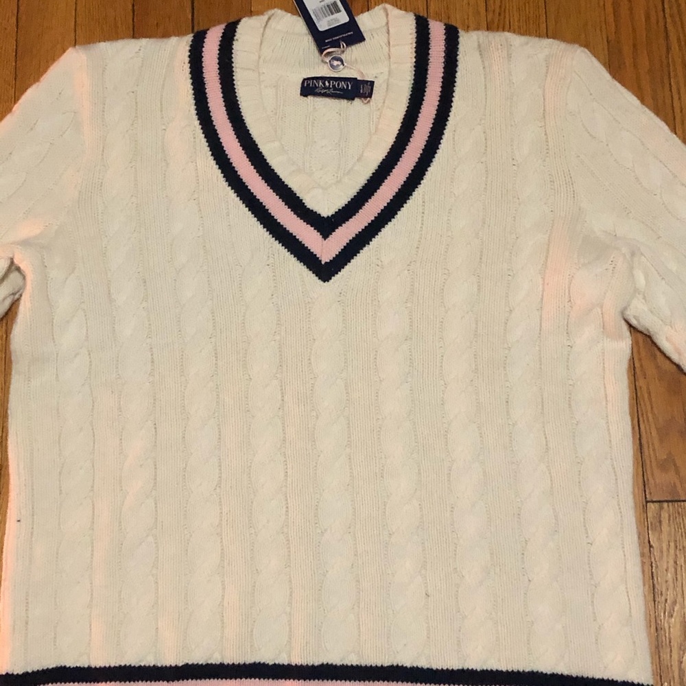 Ralph Lauren Pink Pony Cricket Sweater. Large